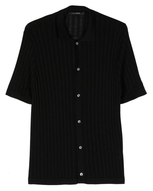 Tagliatore Black Jesse Knitted Cotton Shirt for men