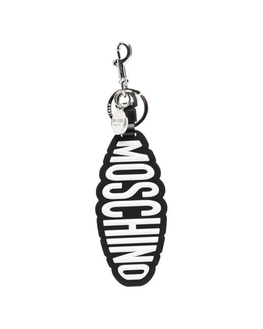 Moschino White Logo-Detail Keyring