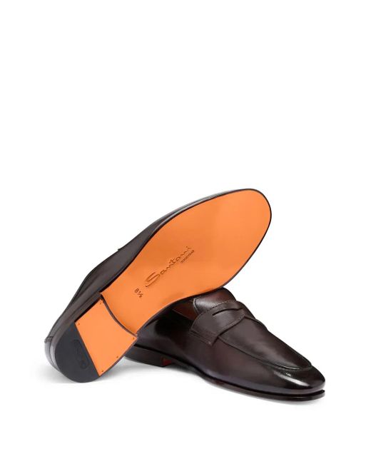 Santoni Black Carlo Loafers for men