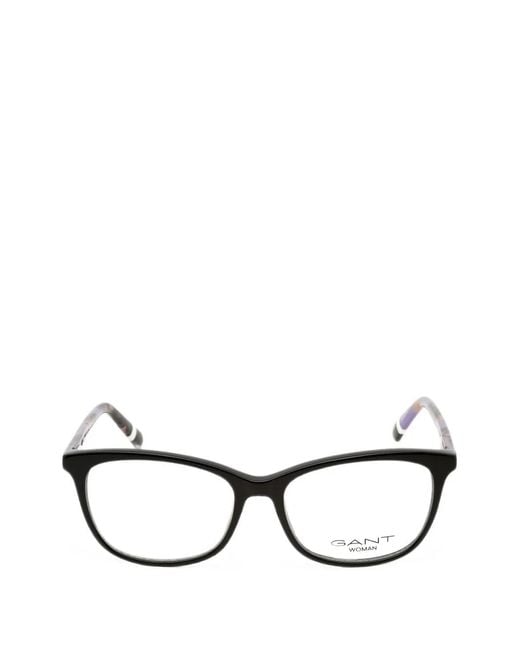 Gant Black Rectangle-Frame Glasses