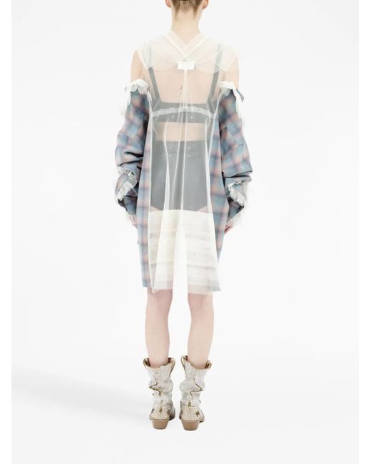 Maison Margiela Blue X Pendleton Wool Tulle Shirt
