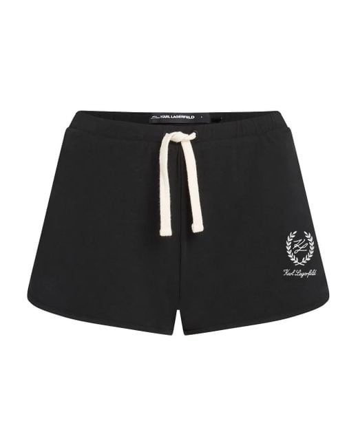 Karl Lagerfeld Black Hotel Karl Sweatshorts