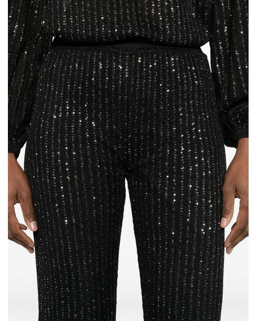 Missoni Black Pantalon Palazzo En Maille Côtelée À Effet De Paillettes