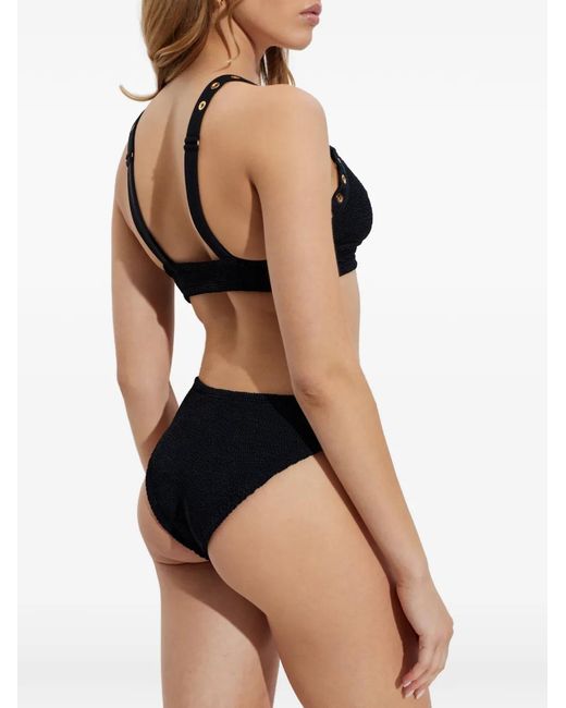 Hunza G Black Tessa Eyelet Crinkle Bikini