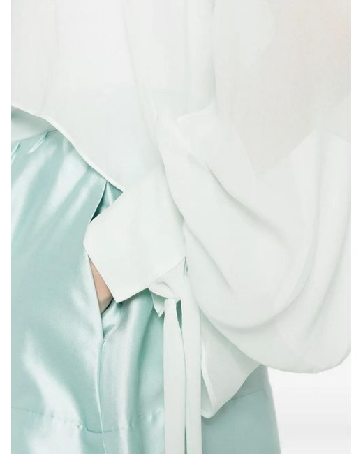 Twinset White Tie-Sleeve Knitwear
