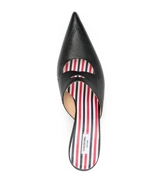 Thom Browne Black 75Mm Cut-Out Leather Mules