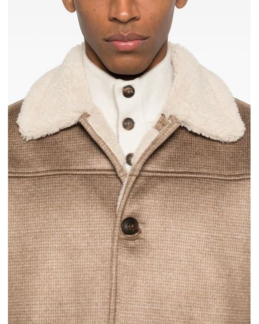 Mc2 Saint Barth Natural Shearling Collar Coat for men