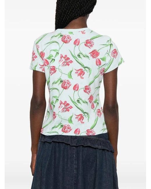 KENZO White Floral-Print T-Shirt