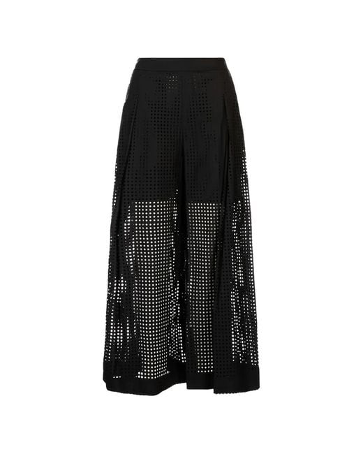 MEIMEIJ Black Perforated Palazzo Pants