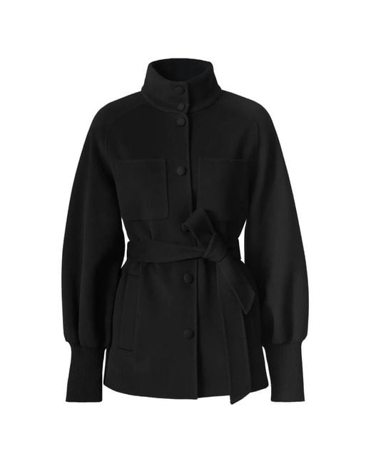 Mackage Black Shania Belted Wool Coat