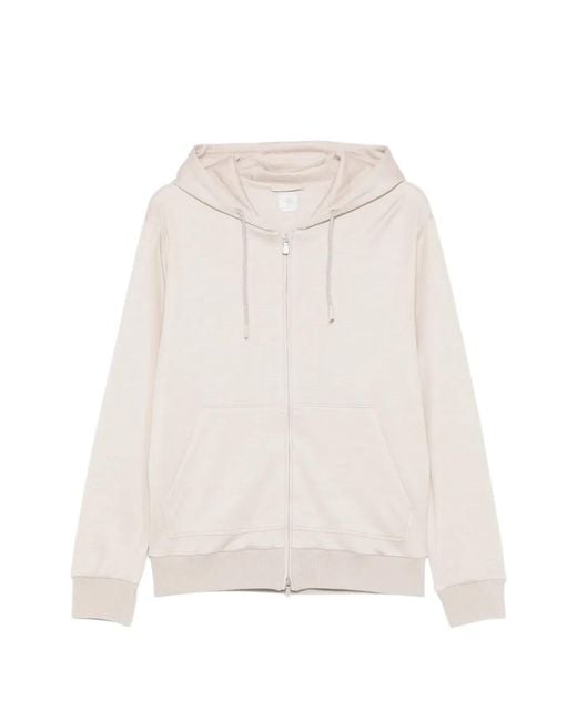 Eleventy White Zip-Up Hoodie for men