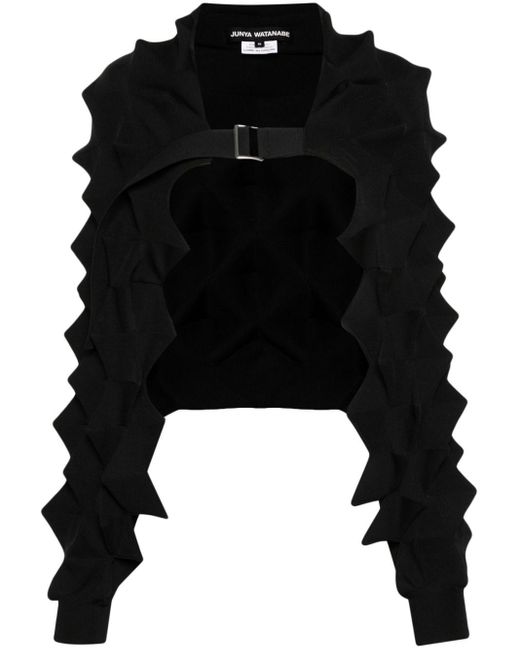 Junya Watanabe Black Geometric-design Knitted Cardigan