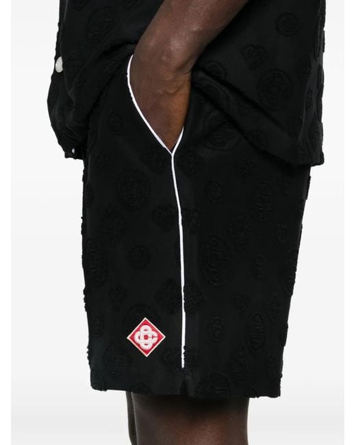 Casablanca Black Graphic Drawstring Shorts for men