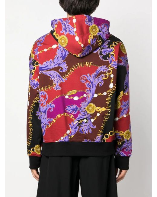 Versace Jeans Couture Red Printed Sweatshirt for men