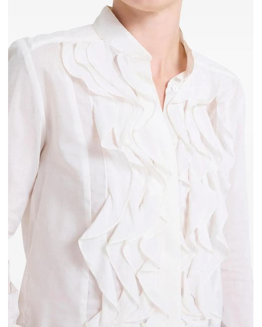 Twp White Ruffled Patti Blouse