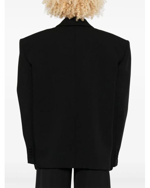 Nissa Black Shoulder-Pads Oversized Blazer