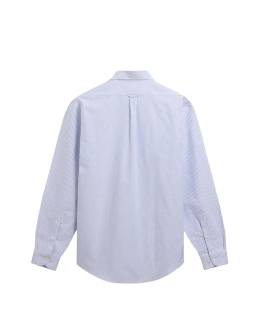 Sebago Blue Striped Button-Down Shirt for men