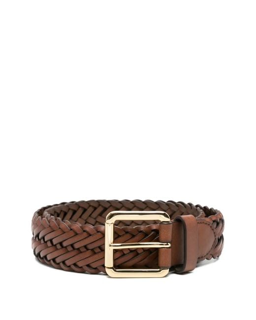 Ralph Lauren Brown Braided Leather Belt