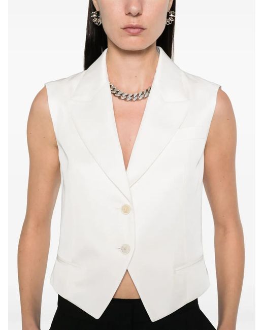 McQueen White Twill Tailored Vest