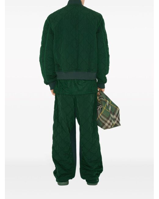 Burberry Green Quilted Track Pants for men