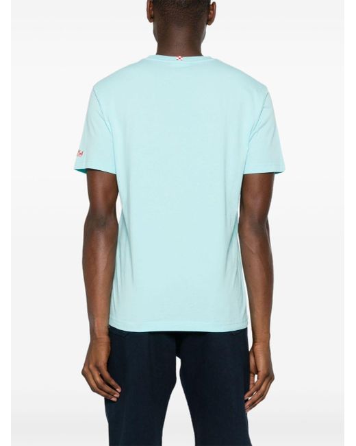 Camiseta con logo bordado de x Aperol Mc2 Saint Barth de hombre de color Blue
