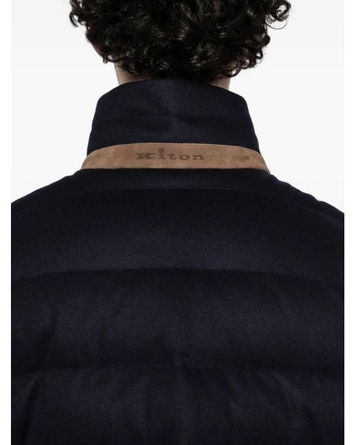 Kiton Blue Padded Jacket for men