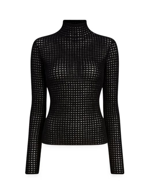 Proenza Schouler Black Damen Chequered Mesh-Knit Jersey