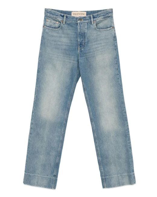 Valentino Garavani Blue Logo-Patch Jeans for men