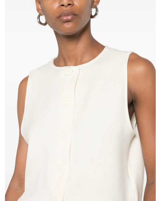 Varley White Josie Button-Front Vest