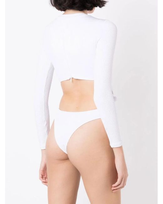 Amir Slama White Cut-Out Detail Swimsuit