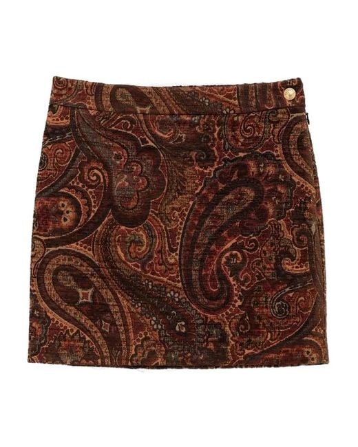 Chloé Brown Paisley-Print Mini Skirt
