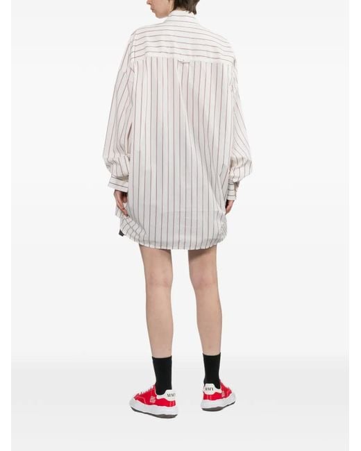 Maison Mihara Yasuhiro White Kids Sticker Printed Stripe Shirt