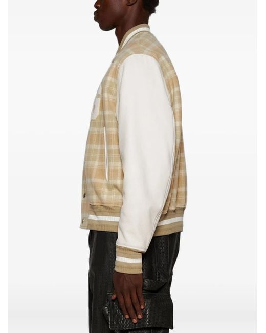 Givenchy White Checked Varsity Jacket for men