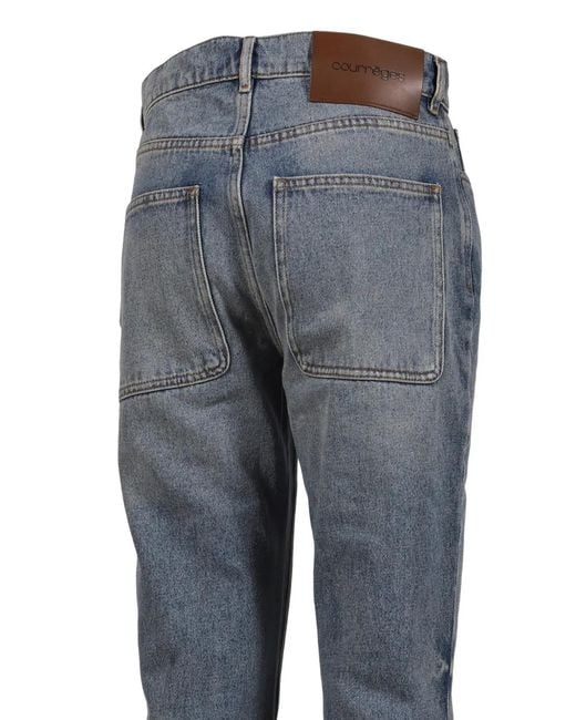 Courreges Blue Round Helm Jeans