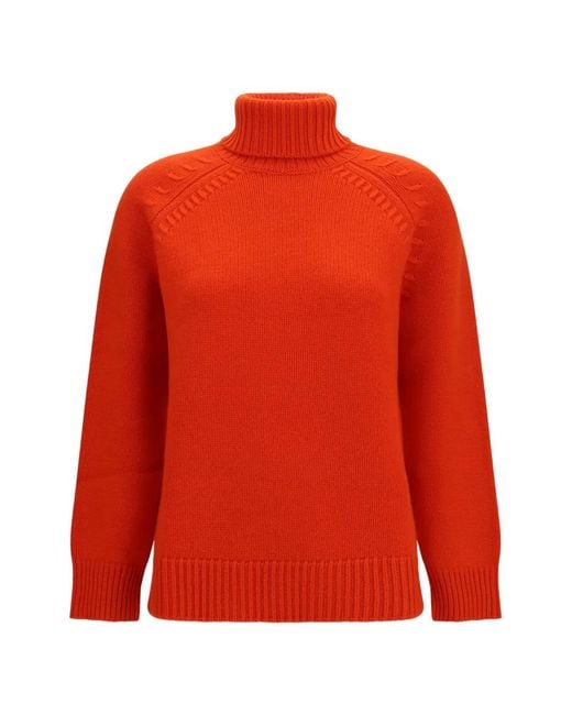P.A.R.O.S.H. Red Turtleneck Cashmere Sweater