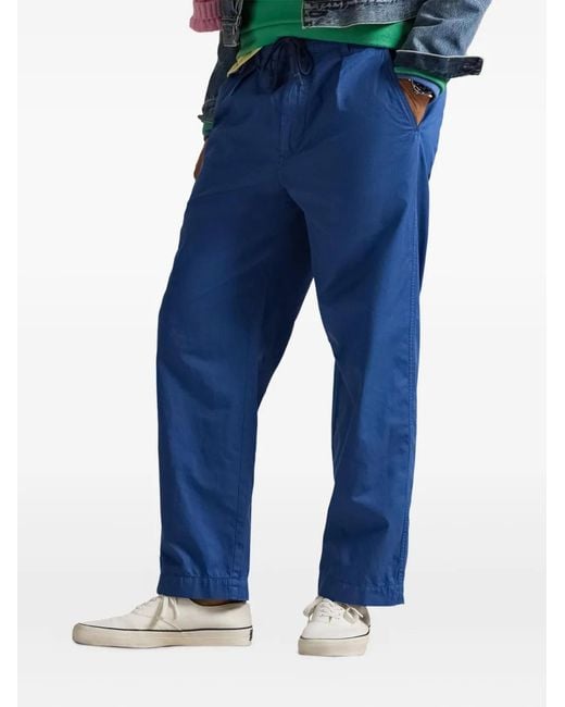 Polo Ralph Lauren Blue Elasticated Pleated Trousers for men