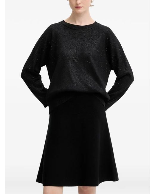 DKNY Black Sparkle Hotfix Sweater