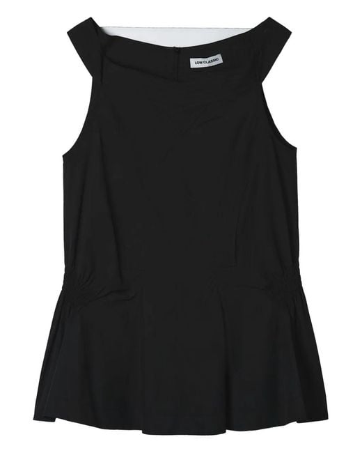 Low Classic Black Shirred Top