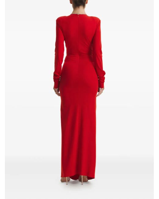 CuAnna Red Katherina Ring-Detail Maxi Dress