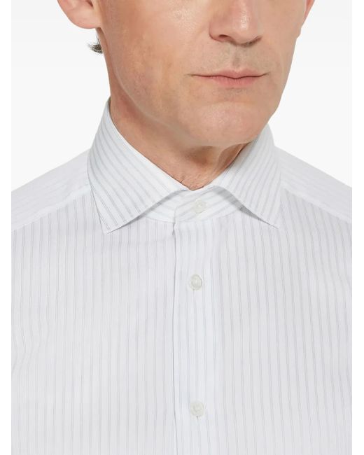 メンズ Zegna Structured Centoventimila コットンシャツ White