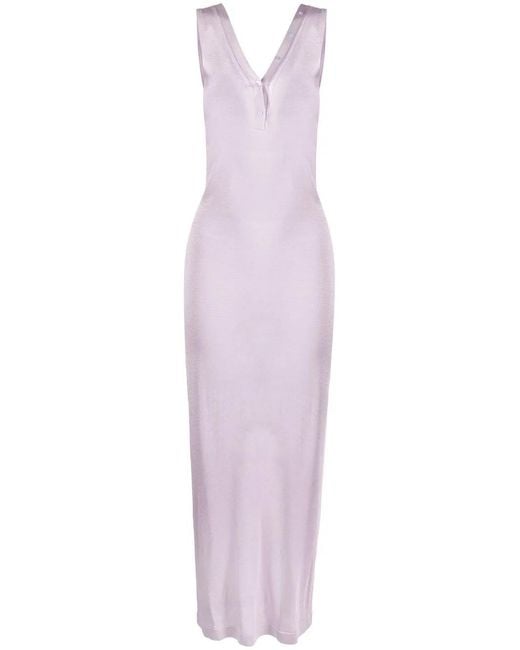Tom Ford Purple V-Neck Knitted Dress