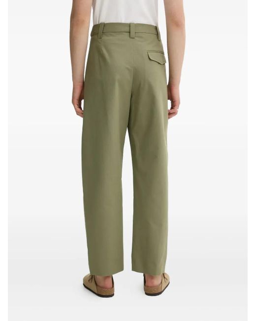 A.P.C. Green Pleated-Front Trousers for men