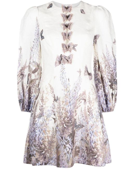 zimmermann luminous long sleeve mini