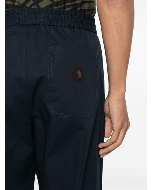 Moncler Blue Logo-appliqué Gabardine Track Pants for men