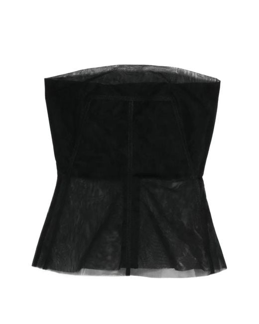 Rick Owens Black Haut À Design Bustier