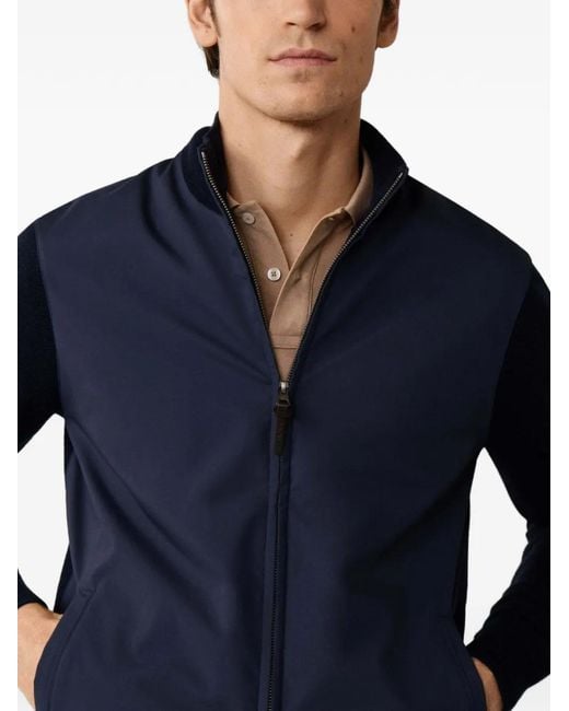 Hackett Blue Milano-Stitch Hybrid Jacket for men
