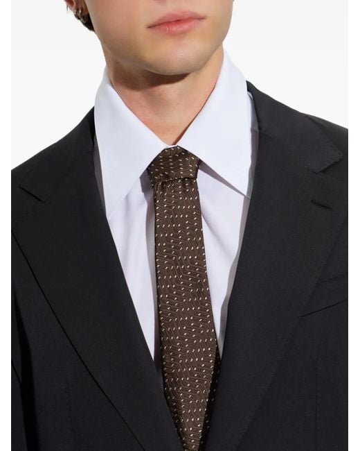 Giorgio Armani Brown Patterned Pointed Tie for men