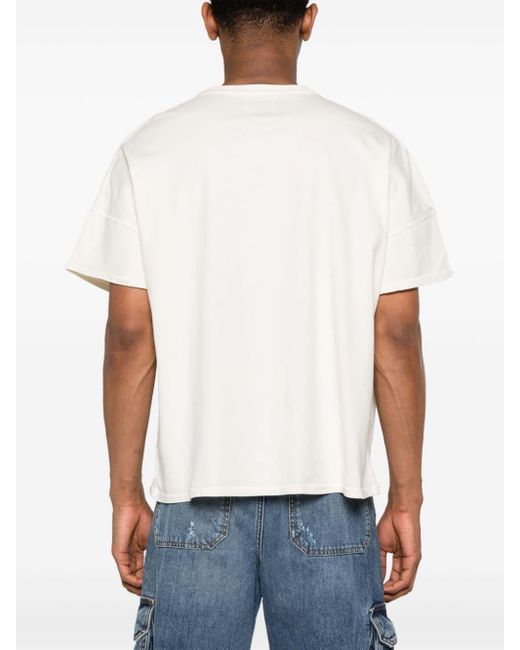 Camiseta con logo Reverse bordado Rhude de hombre de color White