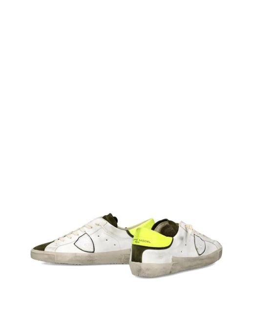 Philippe Model White Panelled Low-Top Sneakers for men