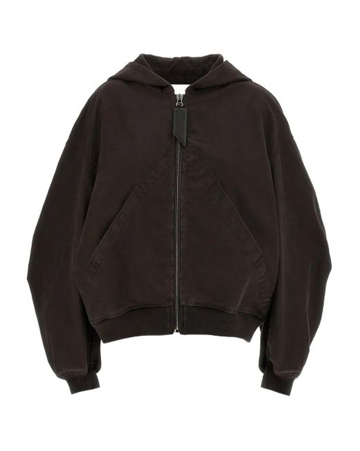 Chaqueta de algodón bómber con cremallera The Attico de color Black